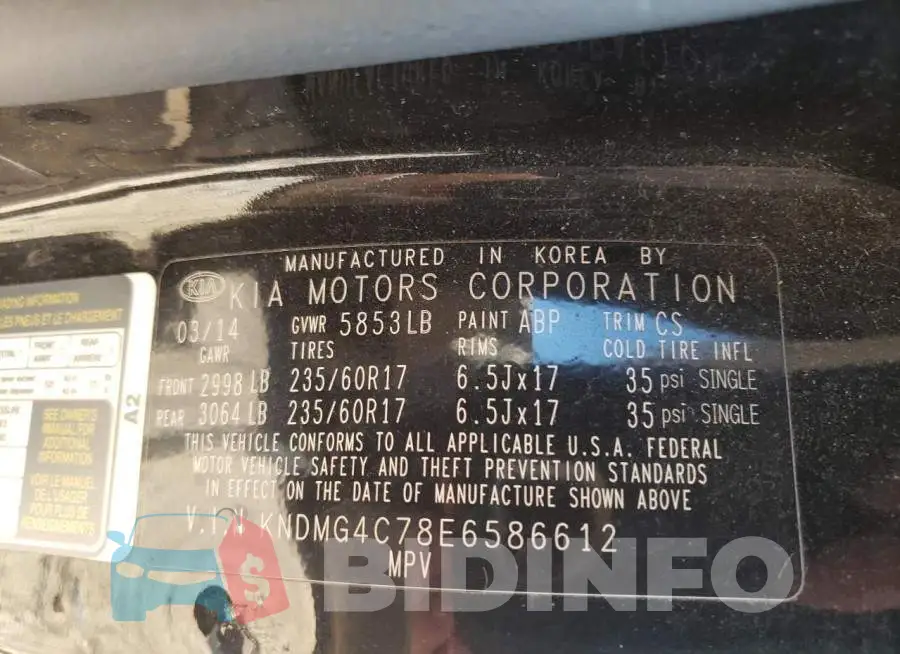 KNDMG4C78E6586612 Photo# 13