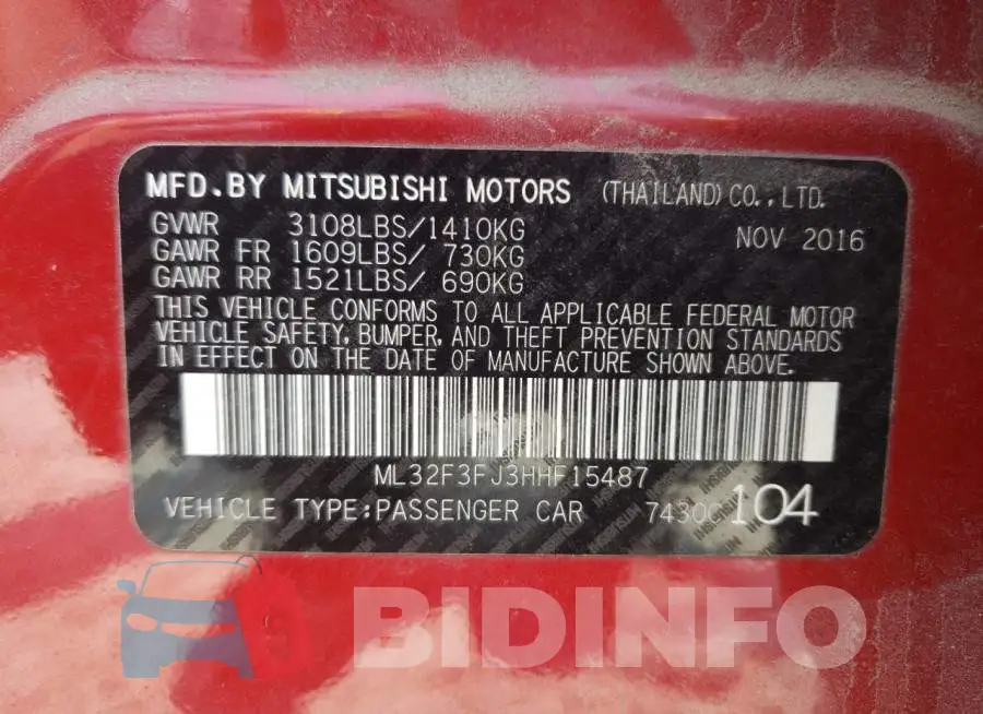 ML32F3FJ3HHF15487 Photo# 13