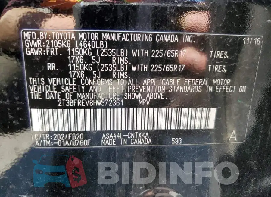 2T3BFREV8HW572361 Photo# 13