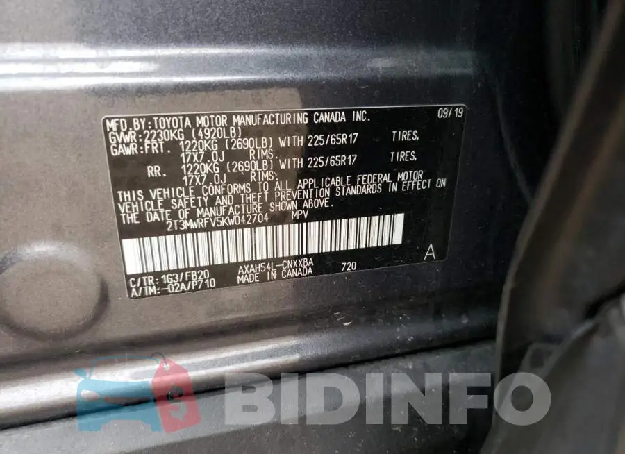 2T3MWRFV5KW042704 Photo# 13