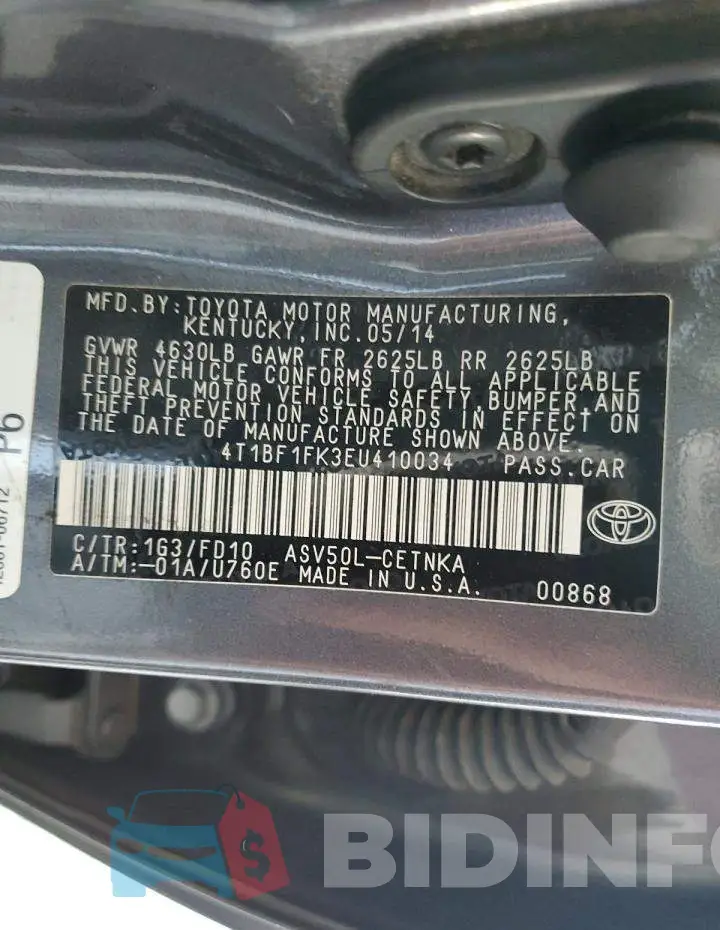 4T1BF1FK3EU410034 Photo# 12