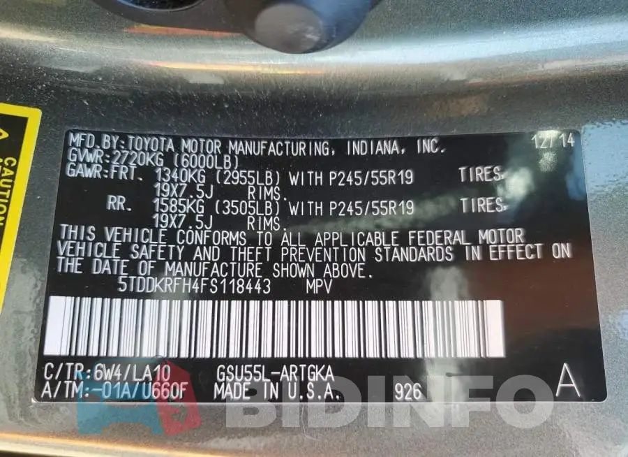 5TDDKRFH4FS118443 Photo# 13