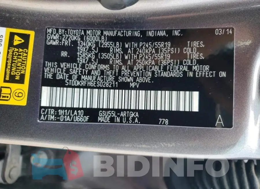 5TDDKRFH6ES028211 Photo# 14