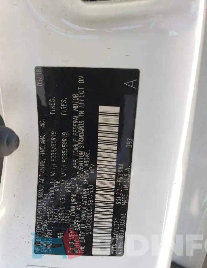5TDXZ3DC0JS947533 Photo# 14