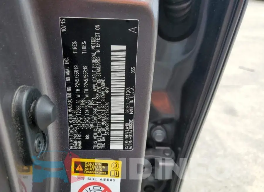5TDYKRFH7FS120270 Photo# 13