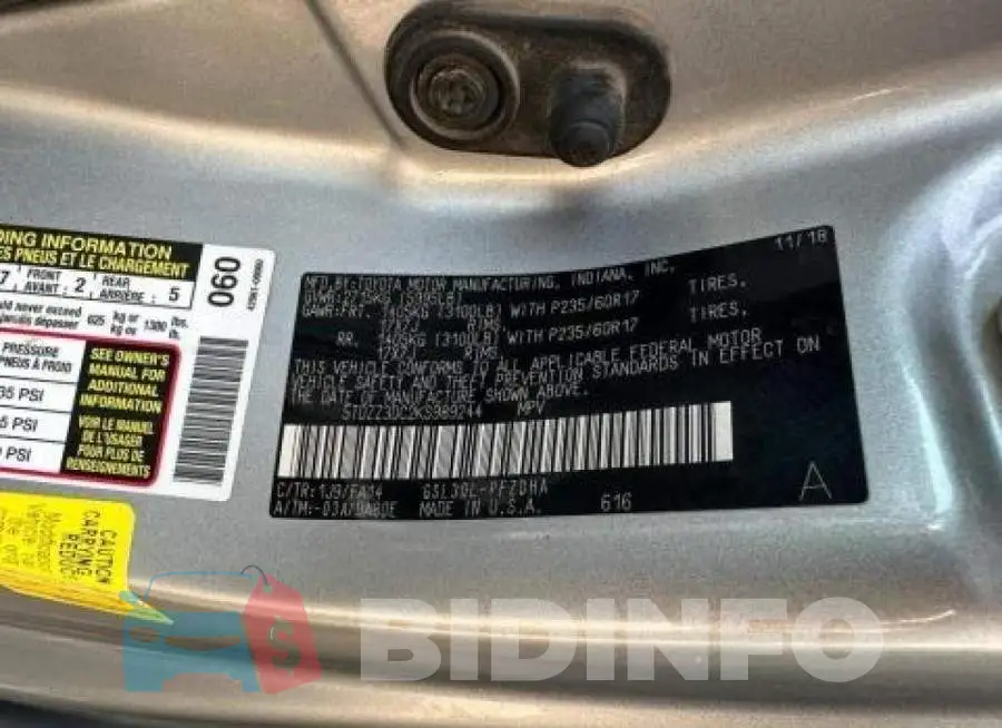 5TDZZ3DC2KS989244 Photo# 10
