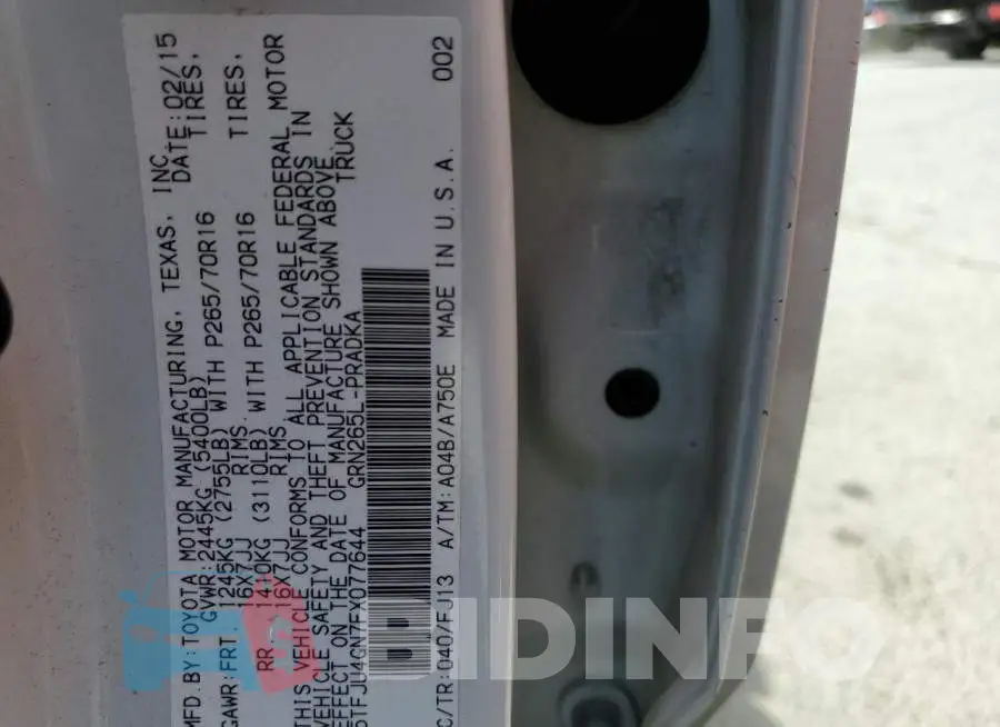 5TFJU4GN7FX077644 Photo# 13