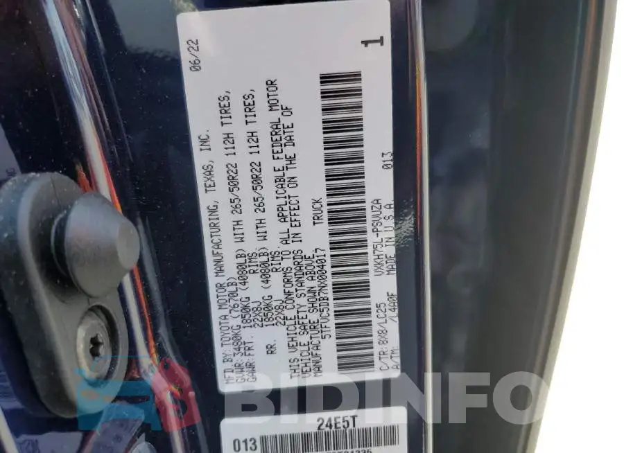 5TFVC5DB7NX004017 Photo# 12
