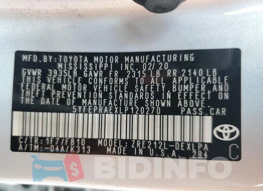 5YFEPRAEXLP120270 Photo# 13