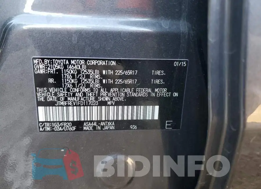 JTMBFREV1FD117023 Photo# 13