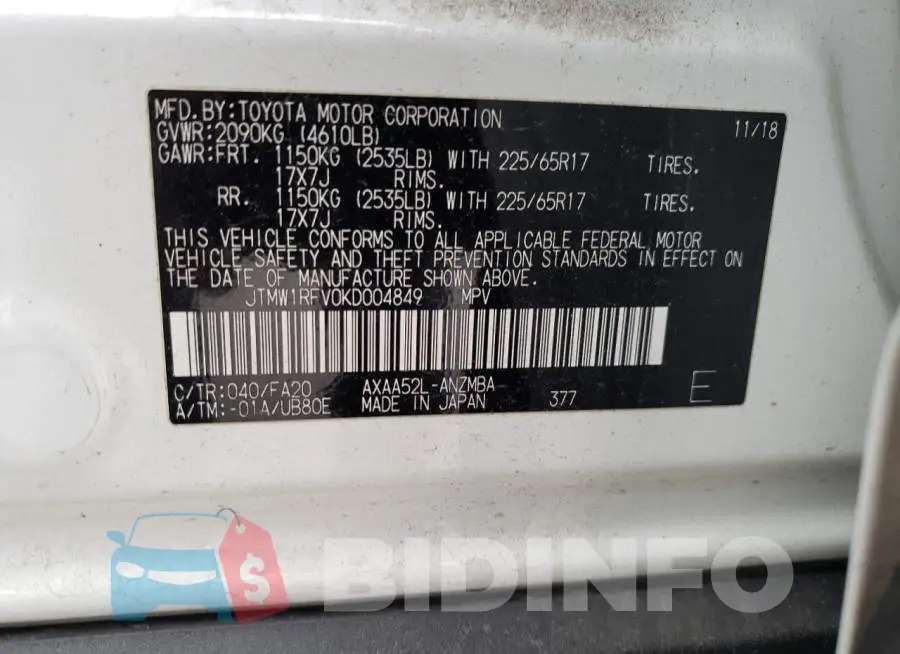 JTMW1RFV0KD004849 Photo# 12