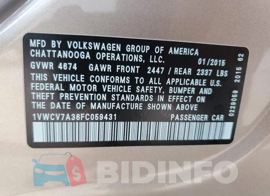 1VWCV7A36FC059431 Photo# 12