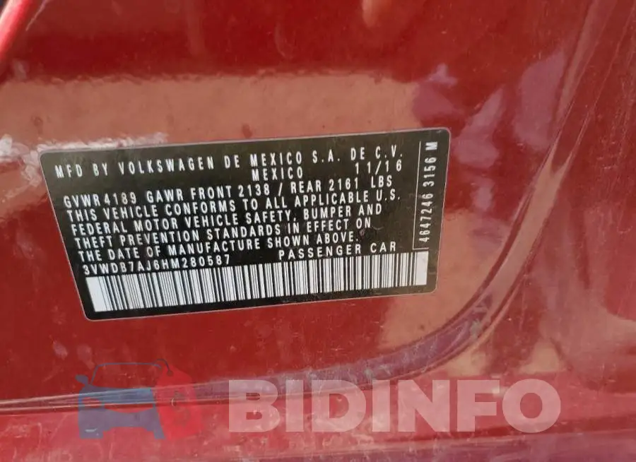 3VWDB7AJ6HM280587 Photo# 12