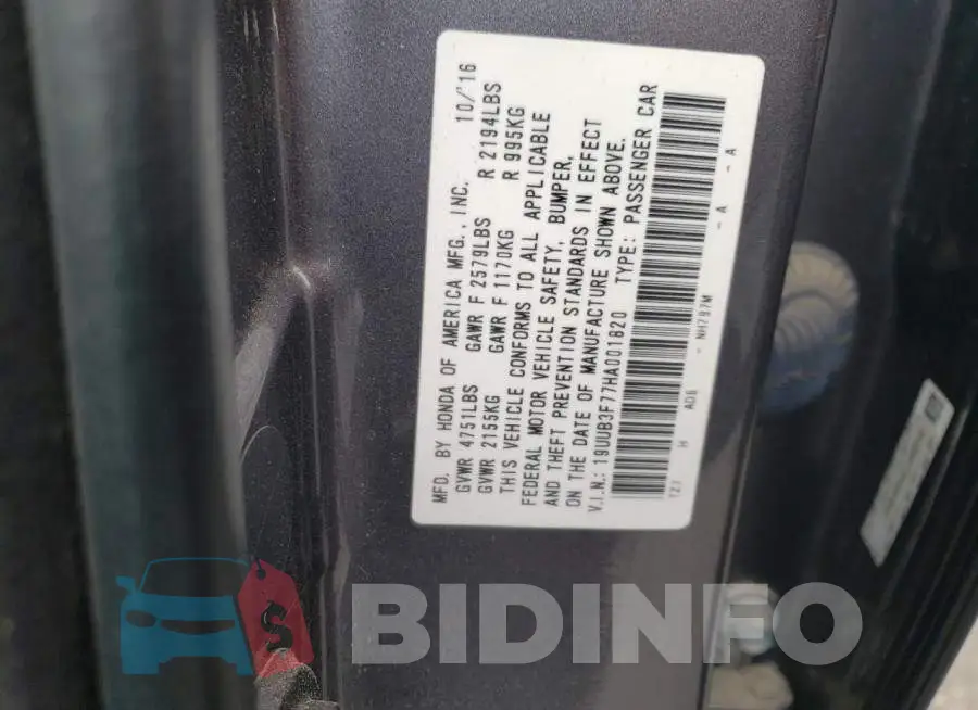 19UUB3F77HA001820 Photo# 13