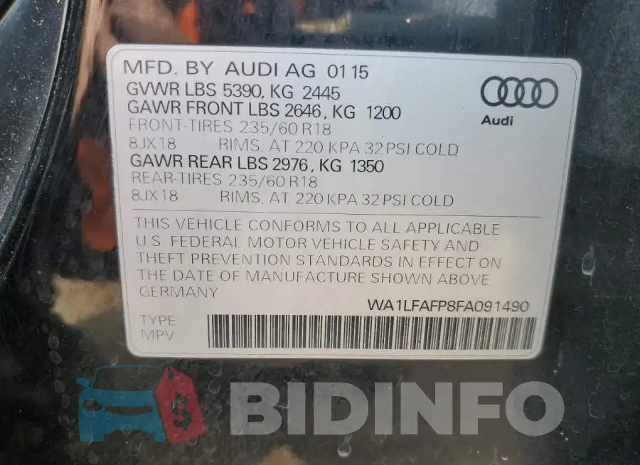 WA1LFAFP8FA091490 Photo# 13
