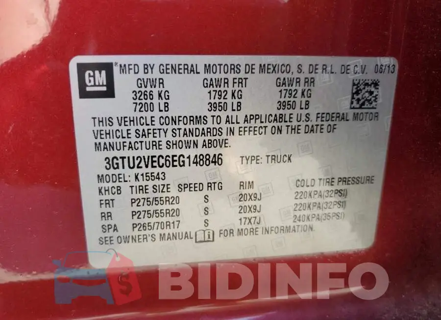 3GTU2VEC6EG148846 Photo# 12
