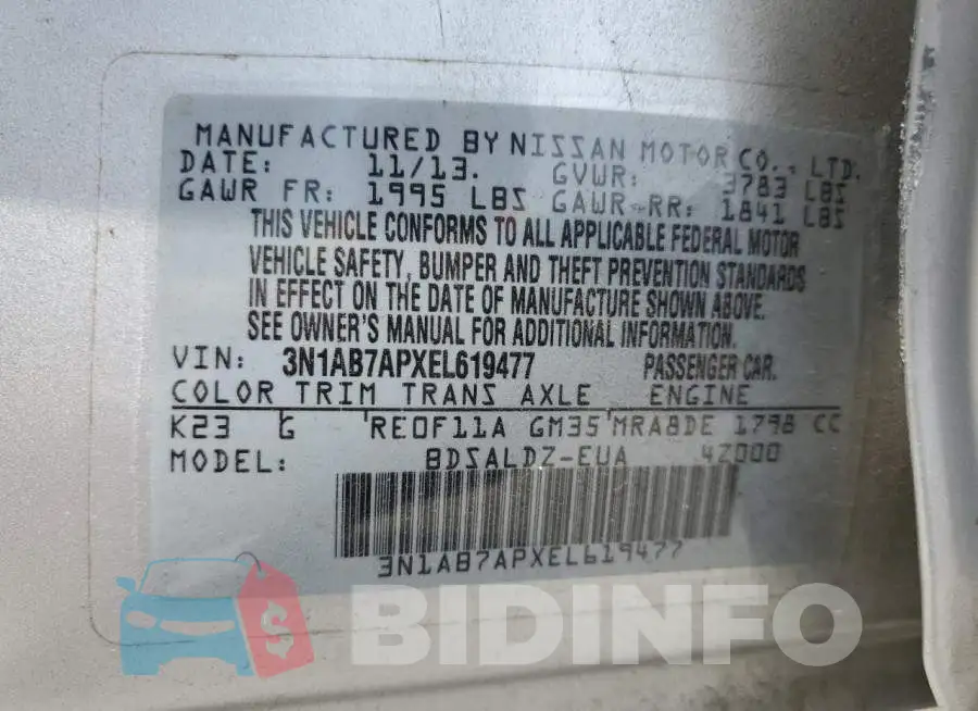 3N1AB7APXEL619477 Photo# 12