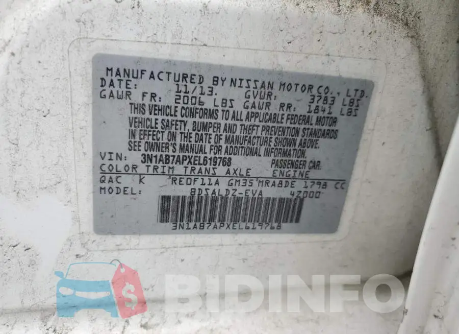 3N1AB7APXEL619768 Photo# 12