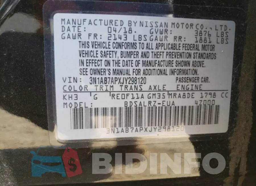 3N1AB7APXJY298120 Photo# 12