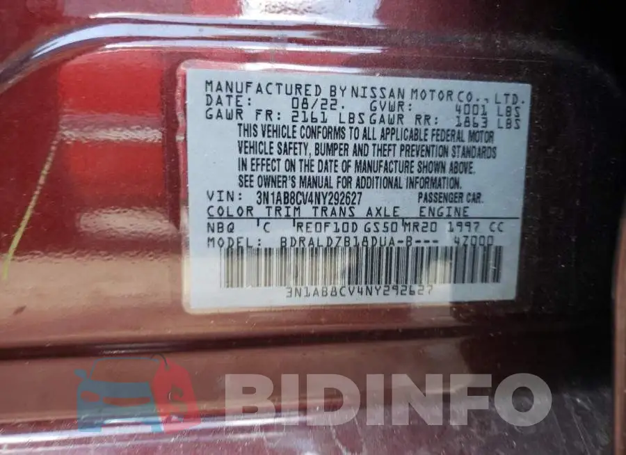 3N1AB8CV4NY292627 Photo# 12