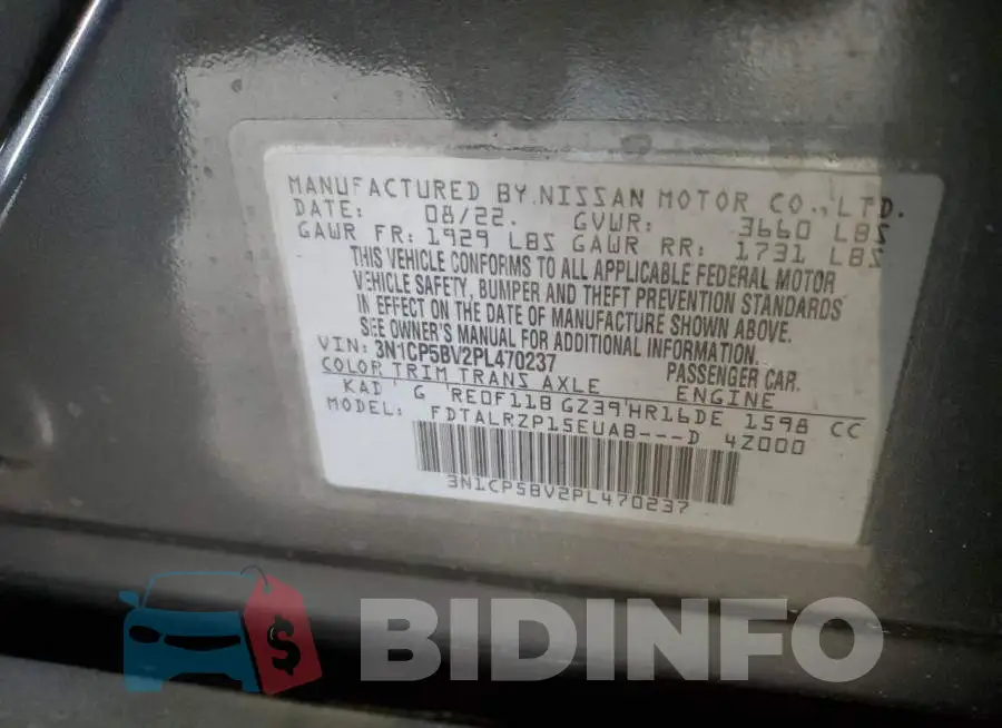 3N1CP5BV2PL470237 Photo# 14