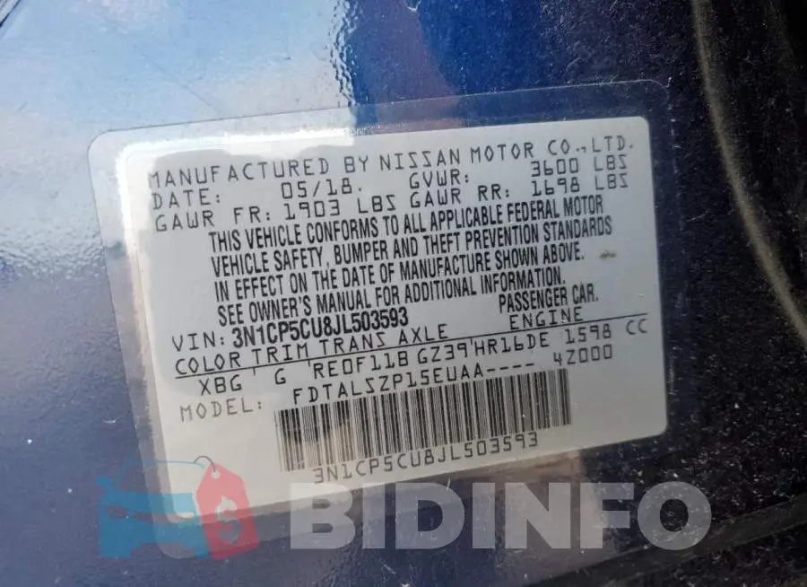 3N1CP5CU8JL503593 Photo# 13