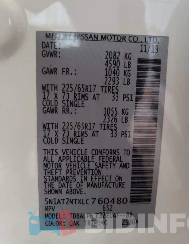 5N1AT2MTXLC760480 Photo# 14