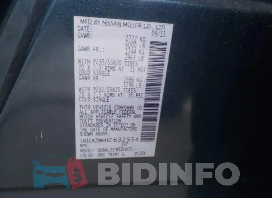5N1CR2MN4EC632554 Photo# 13