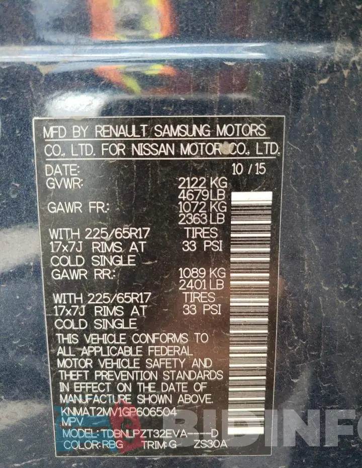KNMAT2MV1GP606504 Photo# 13