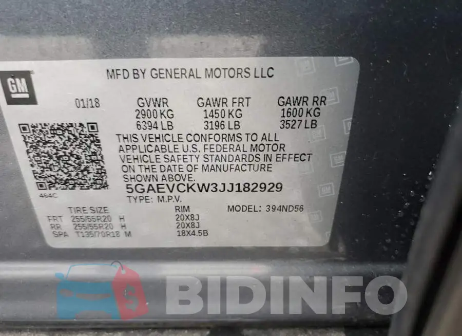 5GAEVCKW3JJ182929 Photo# 13