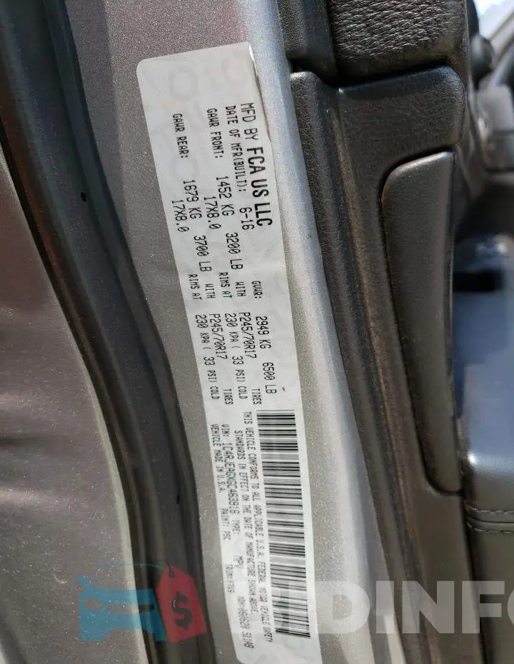 1C4RJEAGXGC463916 Photo# 12