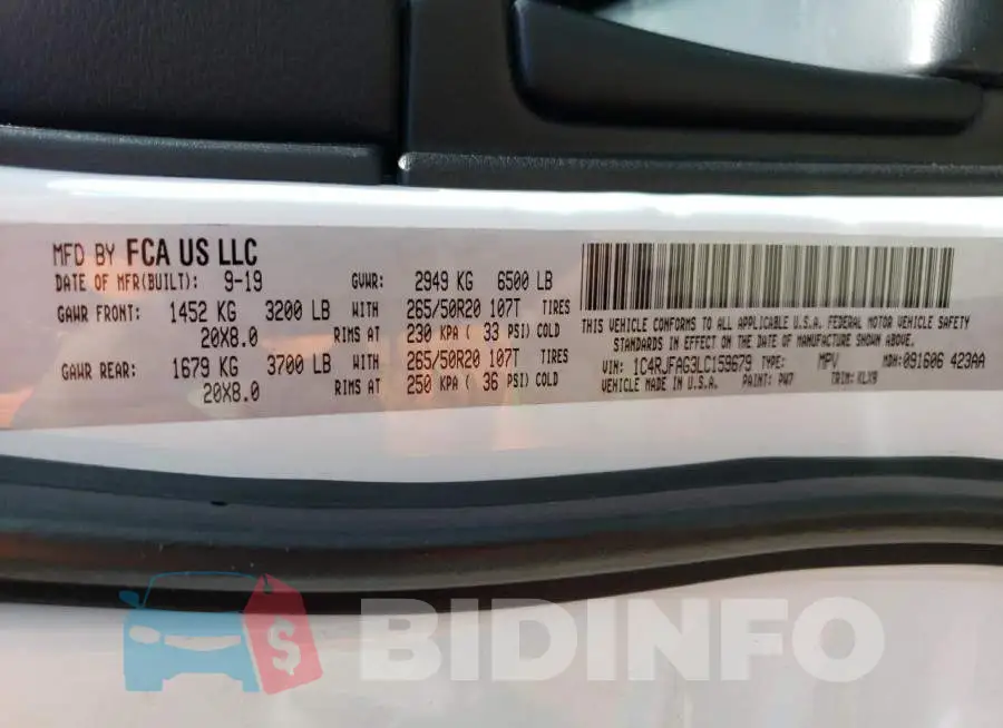 1C4RJFAG3LC159679 Photo# 13