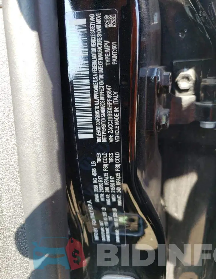 ZACCJBBBXHPF46847 Photo# 12
