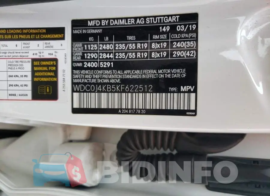 WDC0J4KB5KF622512 Photo# 13