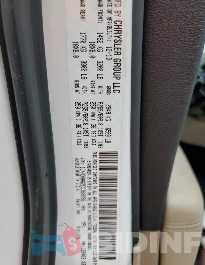 1C4RDHAG2EC360656 Photo# 13