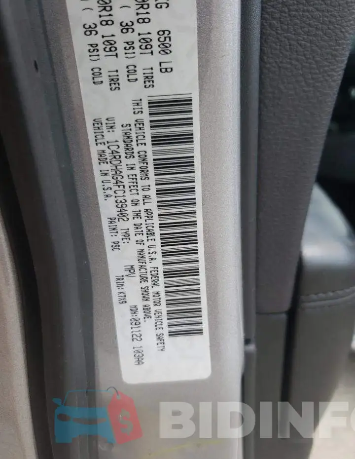 1C4RDHAG4FC139402 Photo# 13