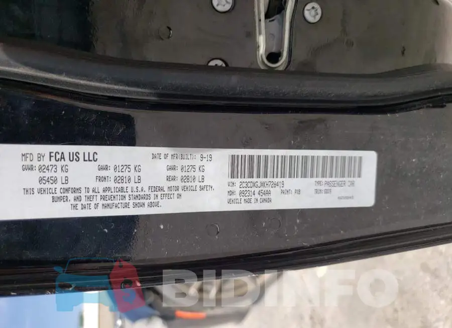 2C3CDXGJXKH728419 Photo# 12