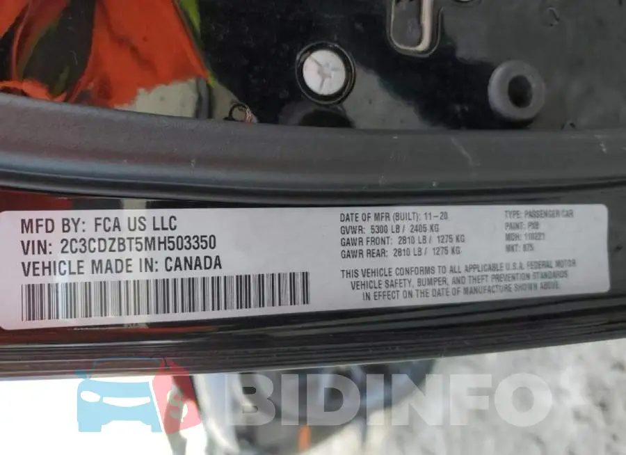 2C3CDZBT5MH503350 Photo# 12