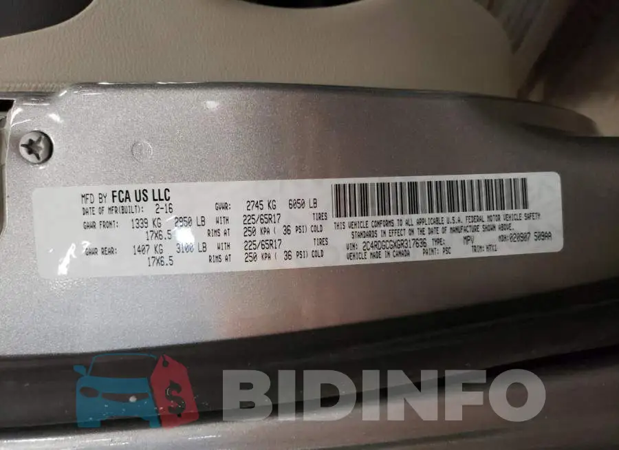 2C4RDGCGXGR317636 Photo# 13