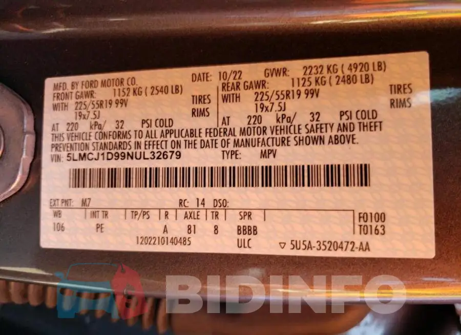 5LMCJ1D99NUL32679 Photo# 12