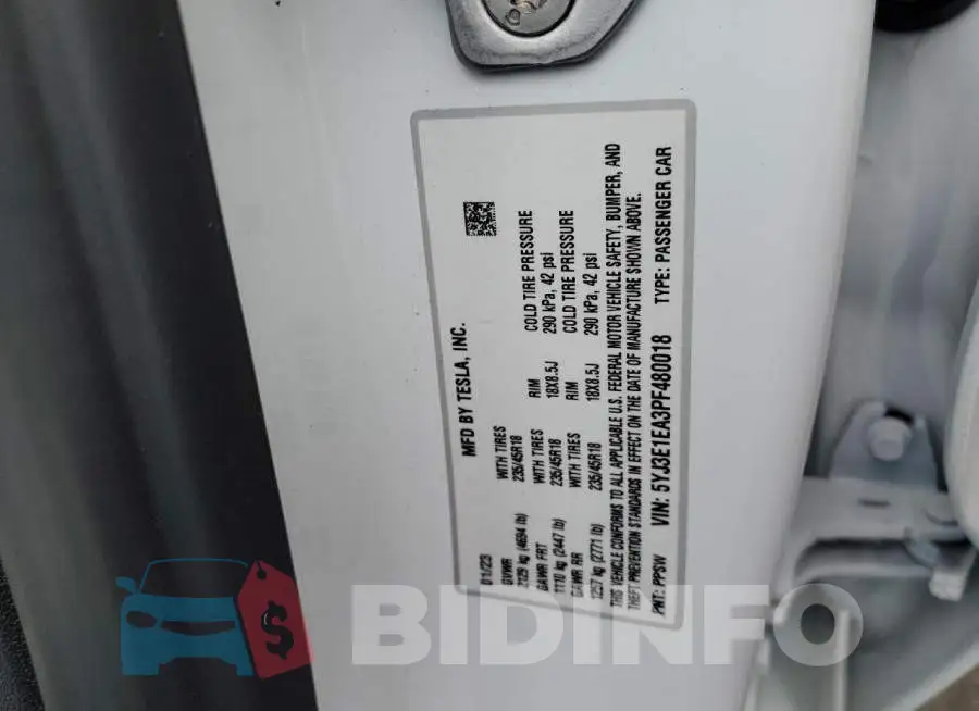 5YJ3E1EA3PF480018 Photo# 12