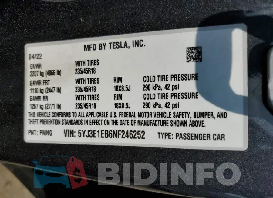5YJ3E1EB6NF246252 Photo# 12