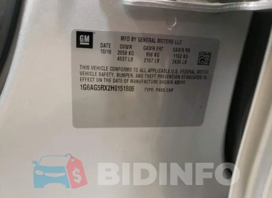 1G6AG5RX2H0151806 Photo# 12