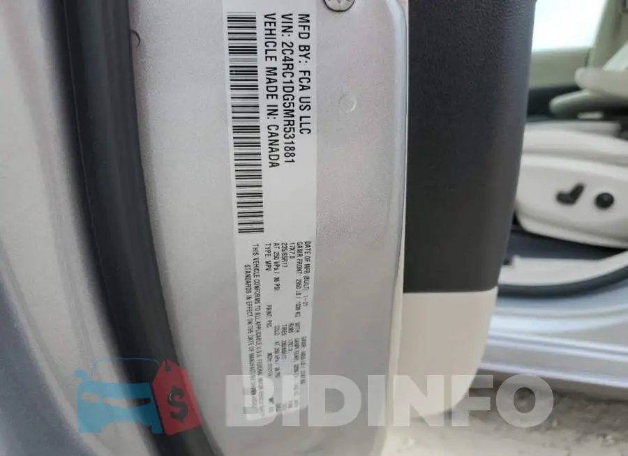 2C4RC1DG5MR531881 Photo# 14