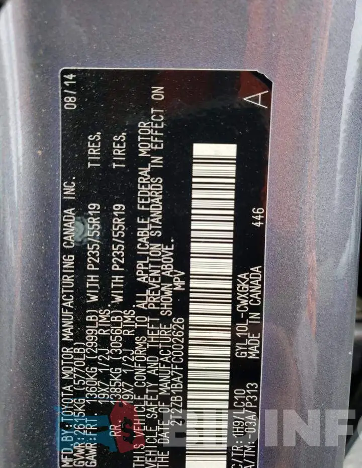 2T2ZB1BA7FC002626 Photo# 12