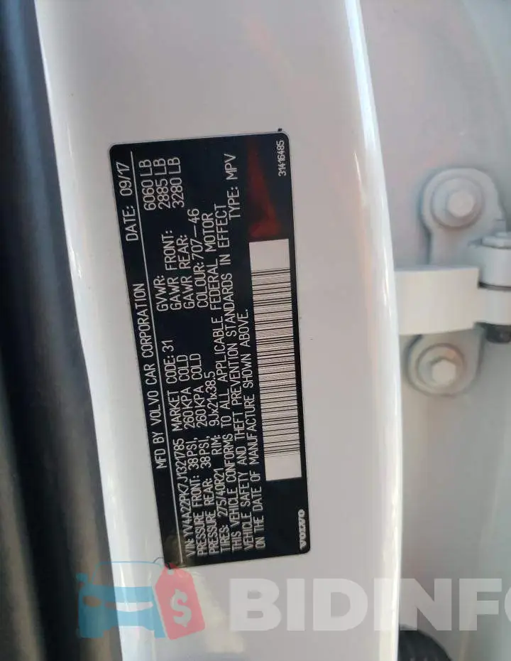 YV4A22PK7J1321785 Photo# 12