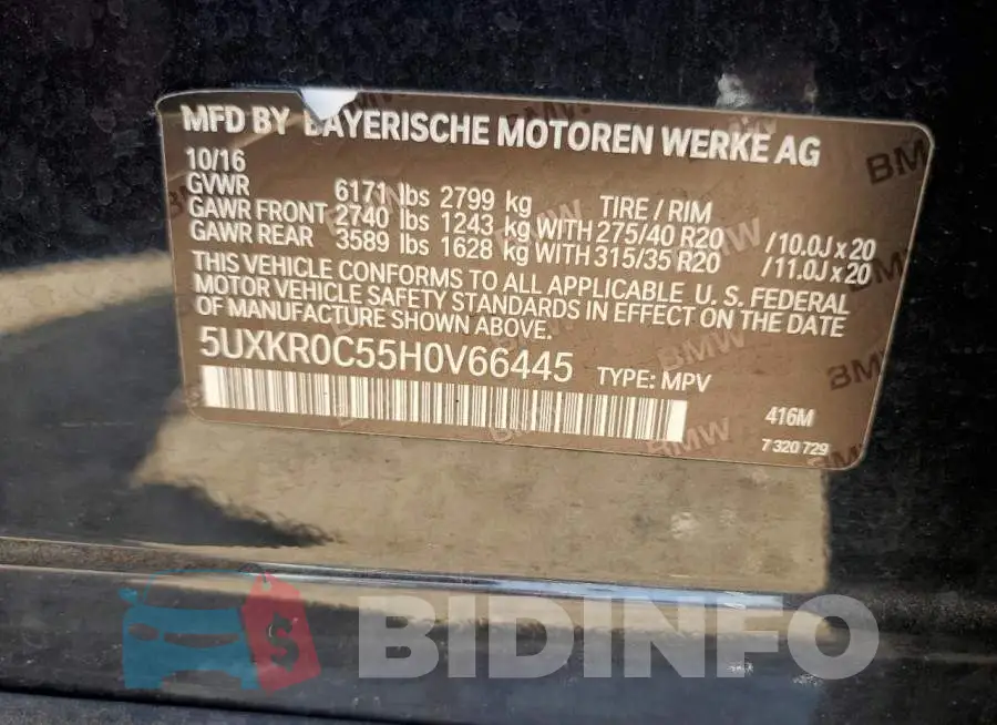 5UXKR0C55H0V66445 Photo# 12