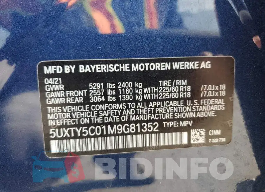 5UXTY5C01M9G81352 Photo# 13