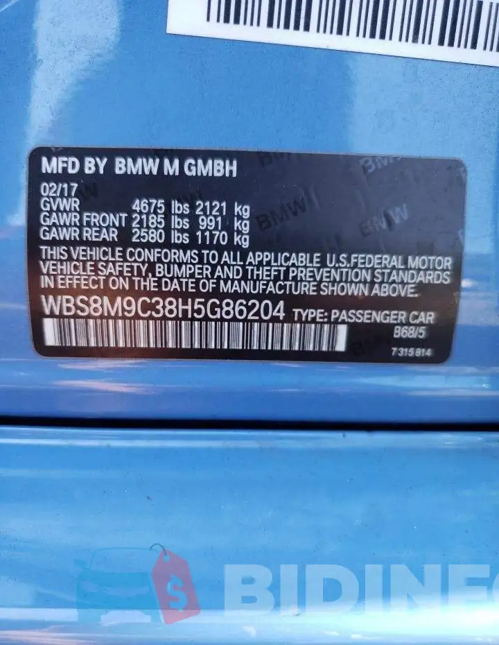 WBS8M9C38H5G86204 Photo# 12