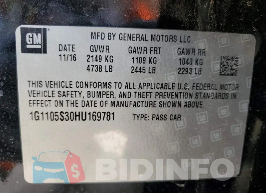 1G1105S30HU169781 Photo# 13